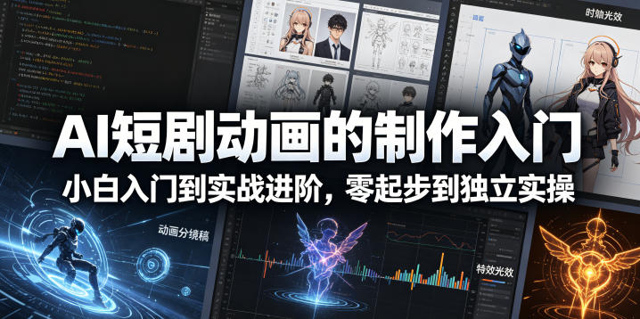 AI短剧动画的制作入门，小白入门到实战进阶，零起步到独立实操-心思维创富网_网上创业教程_网络创业项目