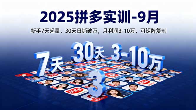 2025拼多多实训-9月：新手7天起量,30天日销破万,月利润3-10万,可矩阵复制-心思维创富网_网上创业教程_网络创业项目