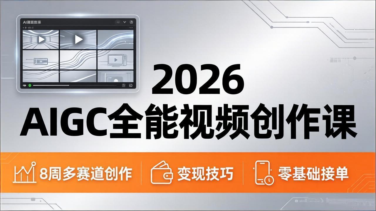2026AIGC全能视频创作课，8周吃透多赛道创作+变现，零基础也能高效出片接单-心思维创富网_网上创业教程_网络创业项目