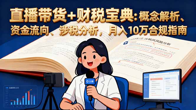直播带货+财税宝典：概念解析、资金流向、涉税分析，月入10万合规指南-心思维创富网_网上创业教程_网络创业项目