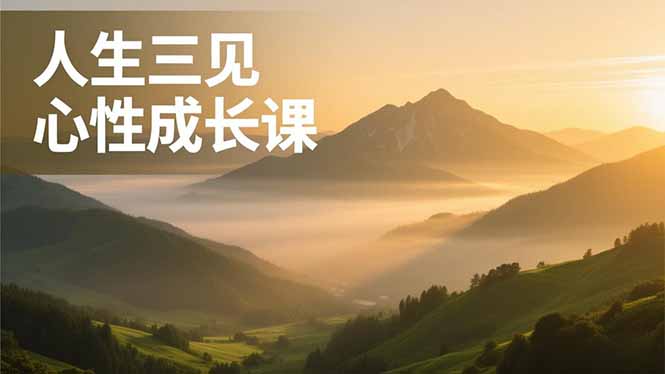 人生三见心性成长课，见天地众生自己，搞透人性安顿身心，活出清晰自我，内在富足无价-心思维创富网_网上创业教程_网络创业项目