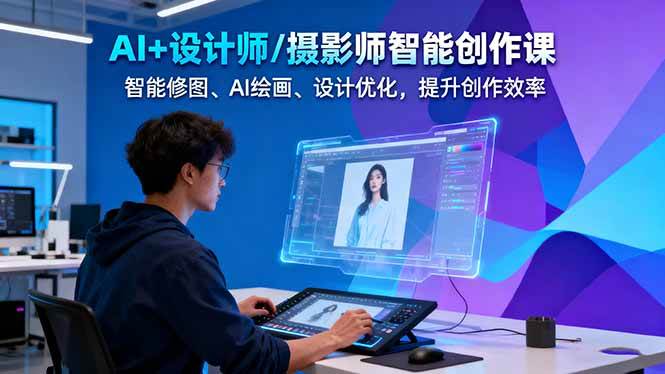 AI+设计师/摄影师智能创作课：智能修图、AI绘画、设计优化，提升创作效率-心思维创富网_网上创业教程_网络创业项目