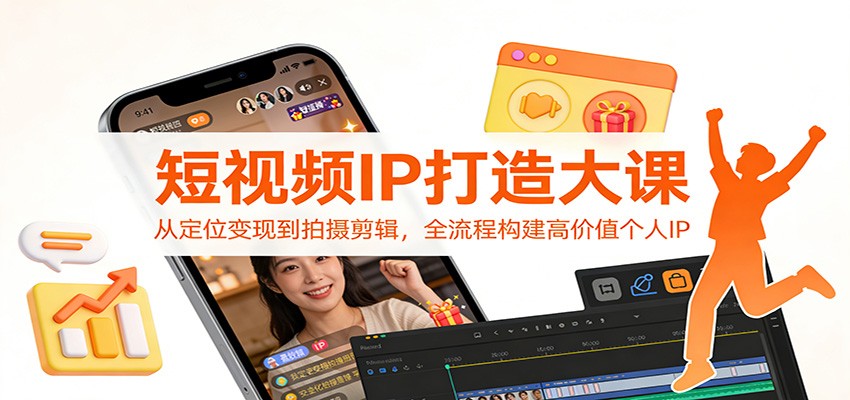 短视频IP打造大课：从定位变现到拍摄剪辑，全流程构建高价值个人IP-心思维创富网_网上创业教程_网络创业项目