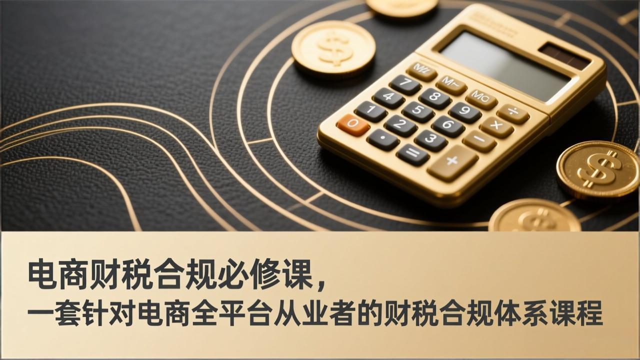 电商财税合规必修课，是一套针对电商全平台从业者的财税合规体系课程-心思维创富网_网上创业教程_网络创业项目