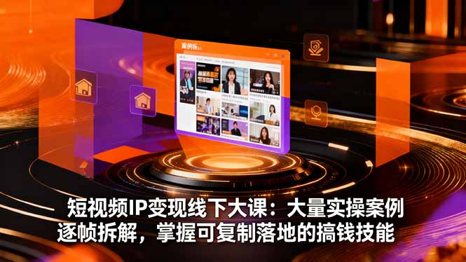 短视频IP变现线下大课：大量实操案例逐帧拆解，掌握可复制落地的搞钱技能-心思维创富网_网上创业教程_网络创业项目
