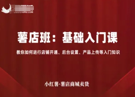 小红薯薯店商城卖货，基础入门课，教你如何进行店铺开通、后台设置、产品上传等入门知识-心思维创富网_网上创业教程_网络创业项目
