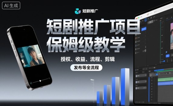 短剧推广项目保姆级教学，授权、收益、流程、剪辑，发布等全流程-心思维创富网_网上创业教程_网络创业项目