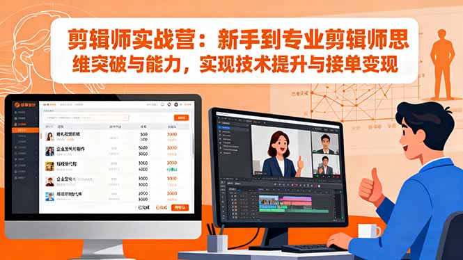 剪辑师实战营：新手到专业剪辑师思维突破与能力，实现技术提升与接单变现-心思维创富网_网上创业教程_网络创业项目