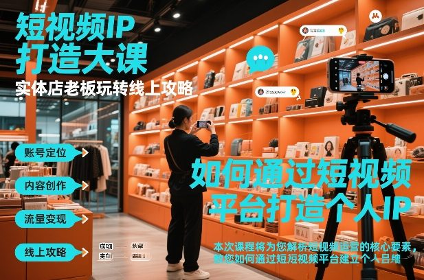短视频ip打造大课，实体店老板玩转线上攻略-心思维创富网_网上创业教程_网络创业项目