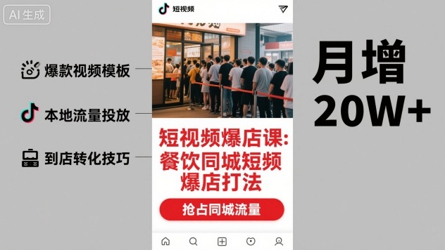 短视频爆店课，餐饮同城短视频爆店打法-心思维创富网_网上创业教程_网络创业项目