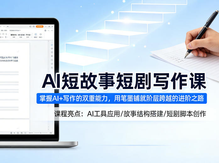 AI短故事短剧写作课，掌握AI+写作的双重能力，用笔墨铺就阶层跨越的进阶之路-心思维创富网_网上创业教程_网络创业项目