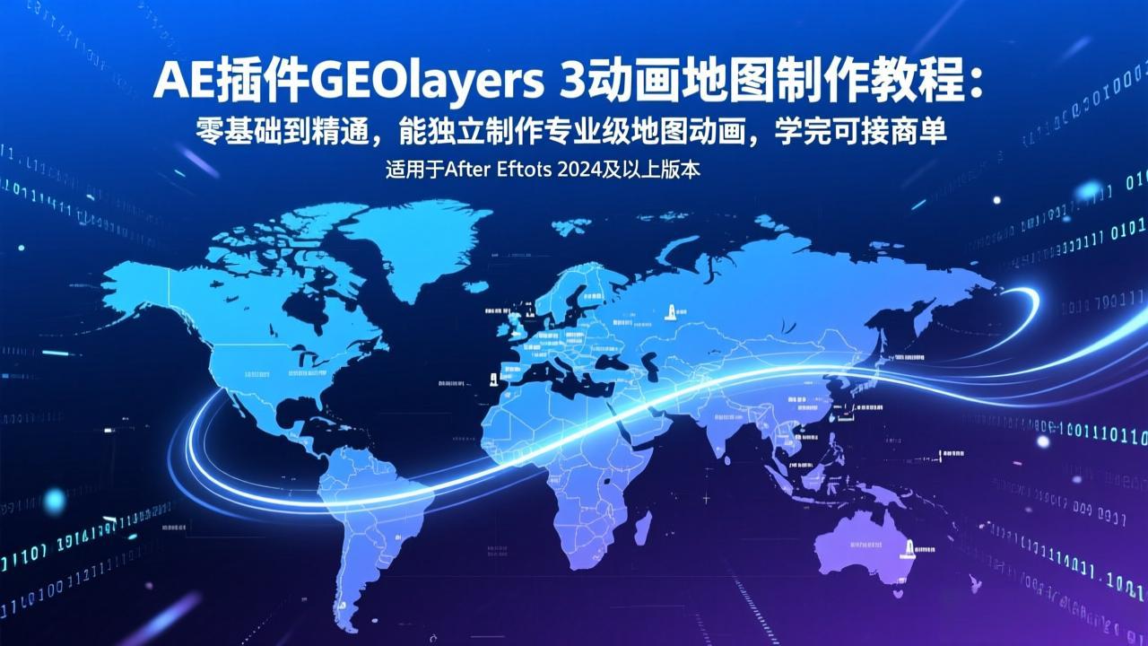 AE插件GEOlayers 3动画地图制作教程：零基础到精通，能独立制作专业级地图动画，学完可接商单-心思维创富网_网上创业教程_网络创业项目