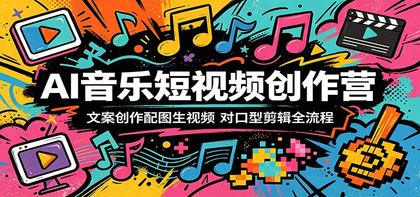 AI音乐短视频创作营：文案创作配图生视频，对口型剪辑全流程-心思维创富网_网上创业教程_网络创业项目