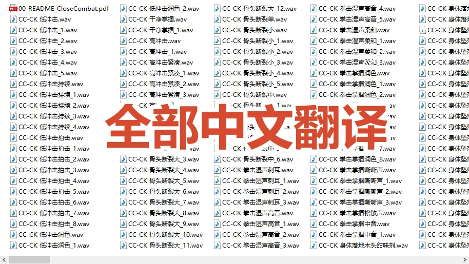 宝藏级别音效！2828种近身搏斗拳打脚踢音效素材，全部中文分类，免解压使用 Close Combat-心思维创富网_网上创业教程_网络创业项目
