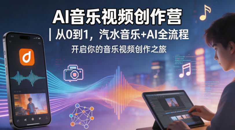 AI音乐视频创作营｜从0到1，汽水音乐+AI全流程，开启你的音乐视频创作之旅-心思维创富网_网上创业教程_网络创业项目