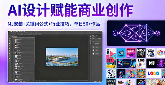 AI设计赋能商业创作，MJ安装+关键词公式+行业技巧，单日50+作品-心思维创富网_网上创业教程_网络创业项目