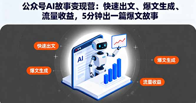 公众号AI故事变现营：快速出文、爆文生成、流量收益，5分钟出一篇爆文故事-心思维创富网_网上创业教程_网络创业项目