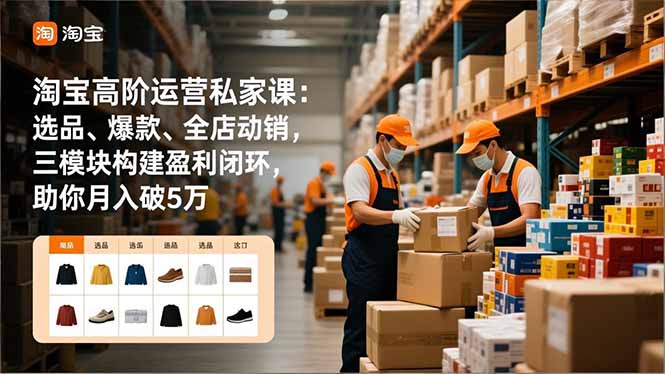 淘宝高阶运营私家课：选品、爆款、全店动销，三模块构建盈利闭环，助你月入破5万(更新12月-心思维创富网_网上创业教程_网络创业项目