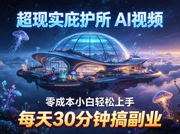 超现实庇护所AI视频项目拆解，零成本小白轻松上手，每天30分钟搞副业-心思维创富网_网上创业教程_网络创业项目
