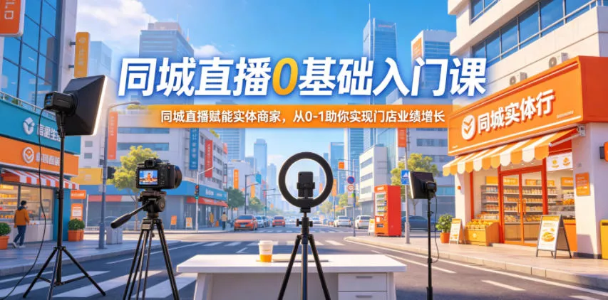 同城直播0基础入门课，同城直播赋能实体商家，从0-1助你实现门店业绩增长-心思维创富网_网上创业教程_网络创业项目
