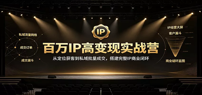 百万IP高变现实战营：从定位获客到私域批量成交，搭建完整IP商业闭环-心思维创富网_网上创业教程_网络创业项目