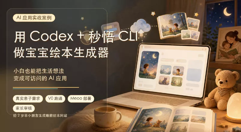 AI应用实战案例，用Codex+秒悟CLl做宝宝绘本生成器，小白也能把生活想法变成可访问的AI应用-心思维创富网_网上创业教程_网络创业项目