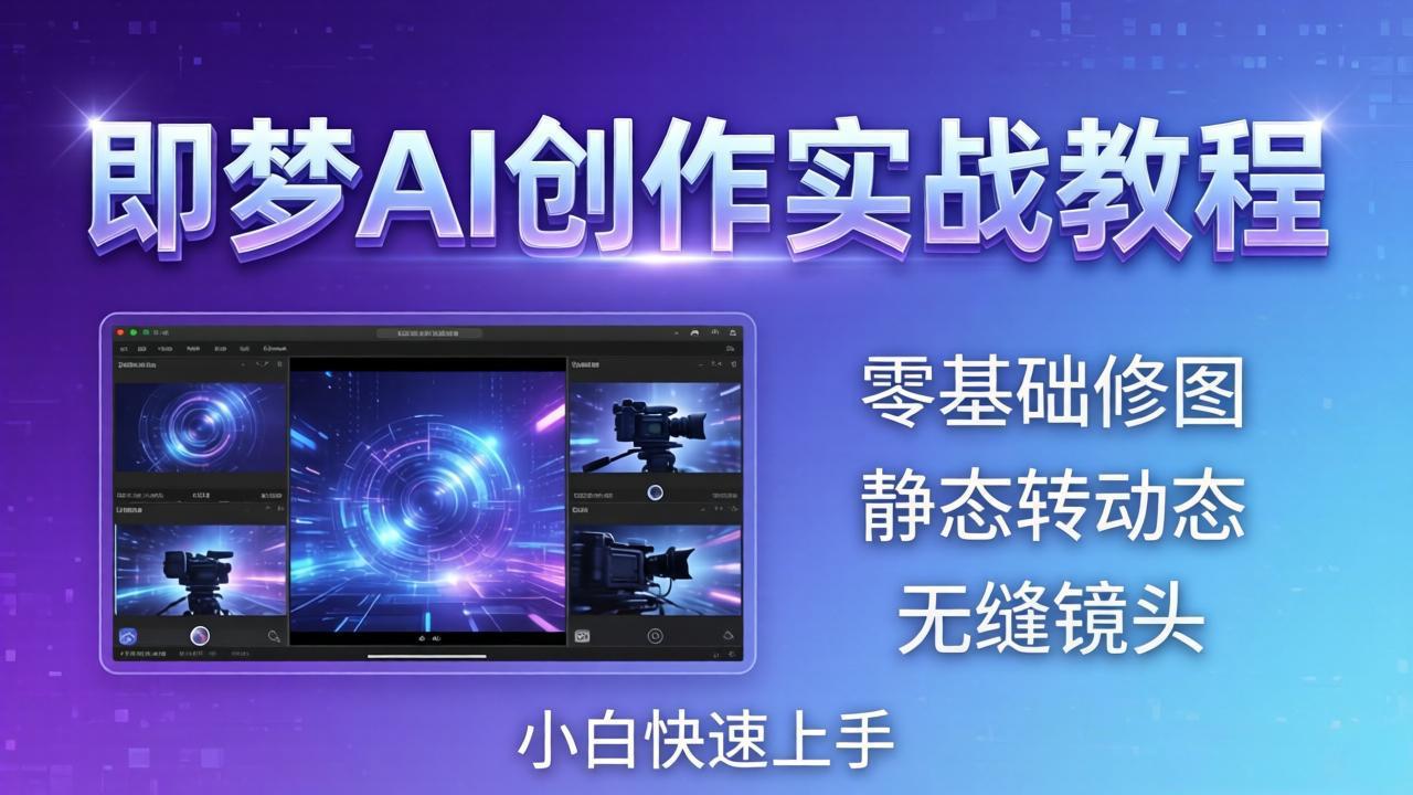 即梦AI创作实战教程，从零基础修图到AI导演，实战教学静态转动态+无缝镜头，小白快速上手-心思维创富网_网上创业教程_网络创业项目