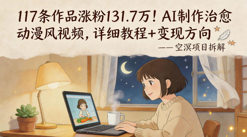 117条作品涨粉131.7W！AI制作治愈动漫风视频，详细教程+变现方向-心思维创富网_网上创业教程_网络创业项目