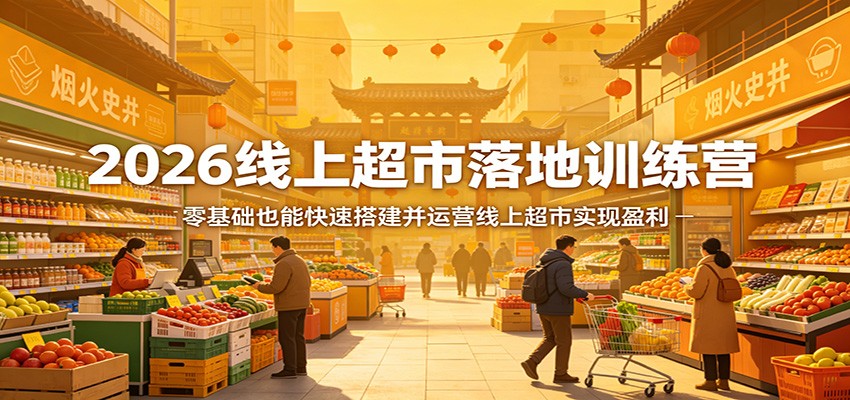 2026线上超市落地训练营，零基础也能快速搭建并运营线上超市实现盈利-心思维创富网_网上创业教程_网络创业项目