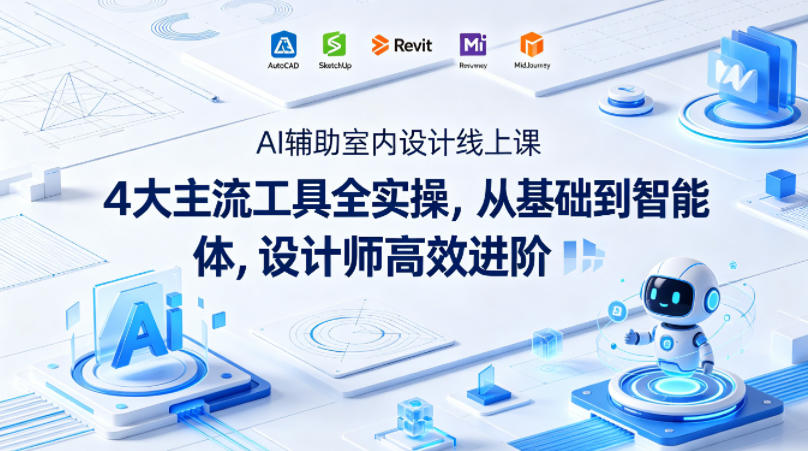 AI辅助室内设计线上课｜4大主流工具全实操，从基础到智能体，设计师高效进阶-心思维创富网_网上创业教程_网络创业项目
