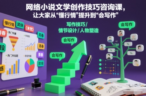 网络小说文学创作技巧咨询课，让大家从“懂行情”提升到”会写作”的高度-心思维创富网_网上创业教程_网络创业项目