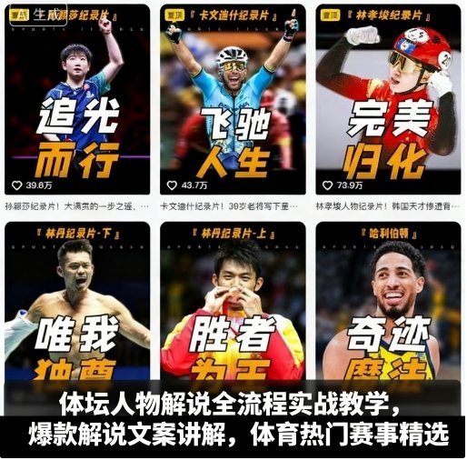 体坛人物解说全流程实战教学，爆款解说文案讲解，体育热门赛事精选-心思维创富网_网上创业教程_网络创业项目