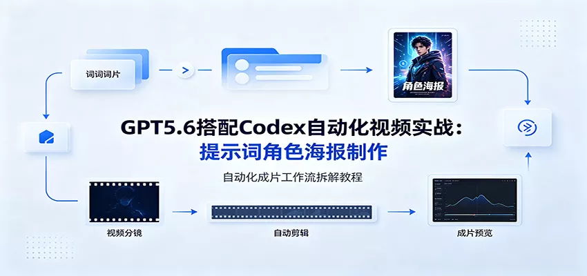 GPT5.6搭配Codex自动化视频实战：提示词角色海报制作，自动化成片工作流拆解教程-心思维创富网_网上创业教程_网络创业项目