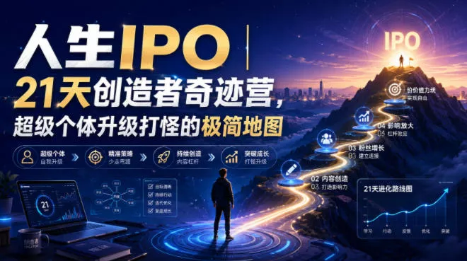 人生IPO︱21天创造者奇迹营，超级个体升级打怪的极简地图-心思维创富网_网上创业教程_网络创业项目