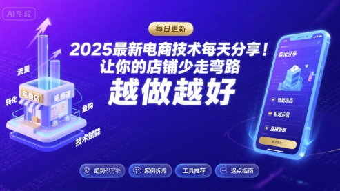 2025最新电商技术每天分享，让你的店铺少走弯路，越做越好(更新26年01月)-心思维创富网_网上创业教程_网络创业项目
