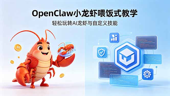不用懂技术！OpenClaw小龙虾喂饭式教学，轻松玩转AI龙虾与自定义技能-心思维创富网_网上创业教程_网络创业项目