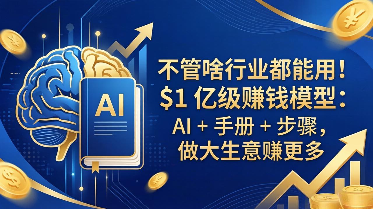 不管啥行业都能用！$1 亿级赚钱模型：AI + 手册 + 步骤，做大生意赚更多-心思维创富网_网上创业教程_网络创业项目