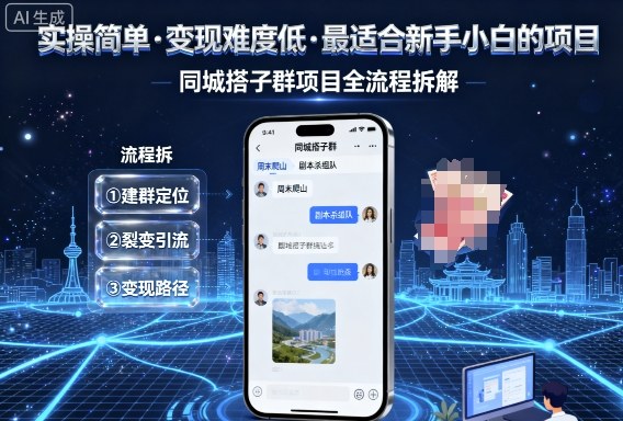 实操简单，变现难度低，最适合新手小白做的项目，每天轻松收入3张，同城搭子群项目全流程拆解-心思维创富网_网上创业教程_网络创业项目