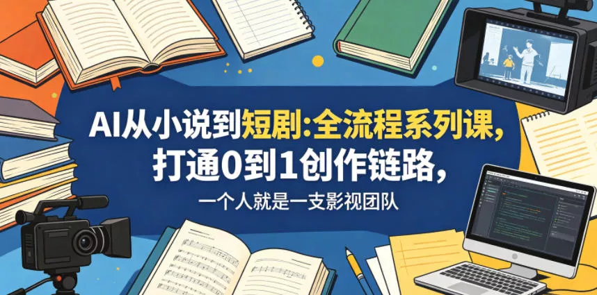 AI从小说到短剧全流程系列课，打通0到1创作链路，一个人就是一支影视团队-心思维创富网_网上创业教程_网络创业项目