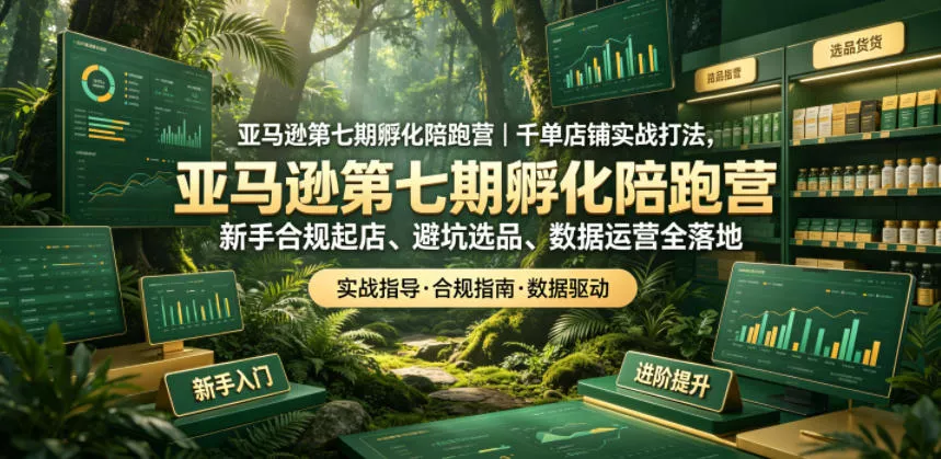 亚马逊孵化陪跑营｜千单店铺实战打法，新手合规起店、避坑选品、数据运营全落地(更新0708)-心思维创富网_网上创业教程_网络创业项目