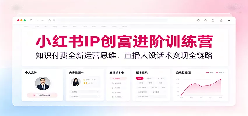 小红书IP创富进阶训练营：知识付费全新运营思维，直播人设话术变现全链路-心思维创富网_网上创业教程_网络创业项目