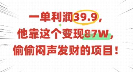 一单利润39.9，有人靠这个变现几十个，偷偷闷声发财的项目-心思维创富网_网上创业教程_网络创业项目