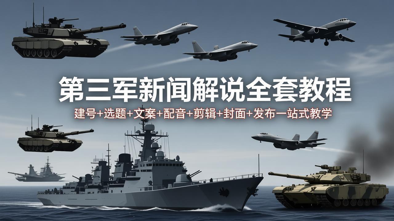 第三军迷新闻解说全套教程：建号+选题+文案+配音+剪辑+封面+发布一站式教学-心思维创富网_网上创业教程_网络创业项目