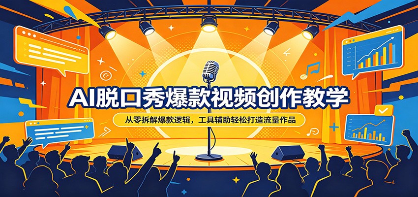 AI脱口秀爆款视频创作教学：从零拆解爆款逻辑，工具辅助轻松打造流量作品-心思维创富网_网上创业教程_网络创业项目