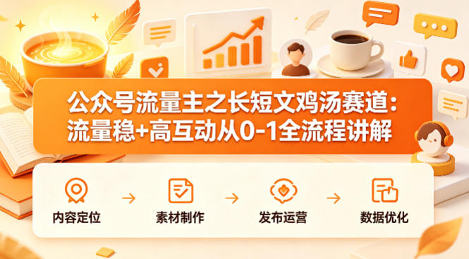 公众号流量主之长短文鸡汤赛道，流量稳+高互动，从0-1全流程讲解-心思维创富网_网上创业教程_网络创业项目