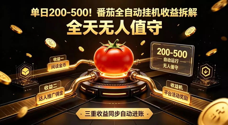 单日200-500！番茄全自动挂G收益拆解，全天无人值守，矩阵操作收益翻倍【揭秘】-心思维创富网_网上创业教程_网络创业项目