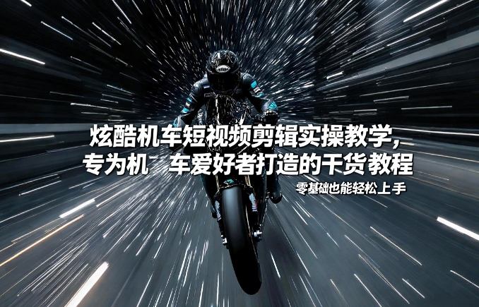 炫酷机车短视频剪辑实操教学，专为机车爱好者打造的干货教程，零基础也能轻松上手-心思维创富网_网上创业教程_网络创业项目