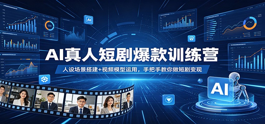 AI真人短剧爆款训练营：人设场景搭建+视频模型运用，手把手教你做短剧变现-心思维创富网_网上创业教程_网络创业项目