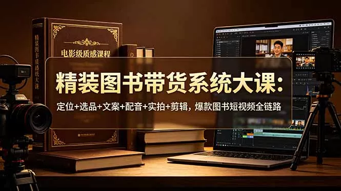 精装图书带货系统大课：定位+选品+文案+配音+实拍+剪辑，爆款图书短视频全链路-心思维创富网_网上创业教程_网络创业项目