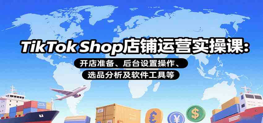 TikTok Shop店铺运营实操课：开店准备、后台设置操作、选品分析及软件工具等-心思维创富网_网上创业教程_网络创业项目